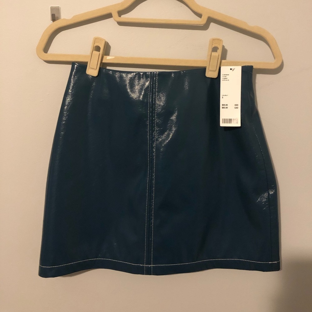 Urban Outfitters Faux Leather Skirt (Teal)